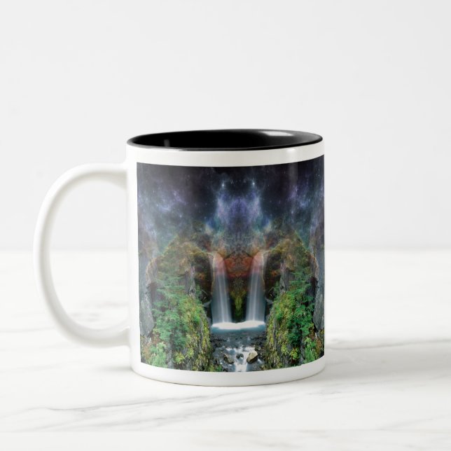 Tasse 2 Couleurs Visages cachés dans les cascades d'Imaginaire (Gauche)