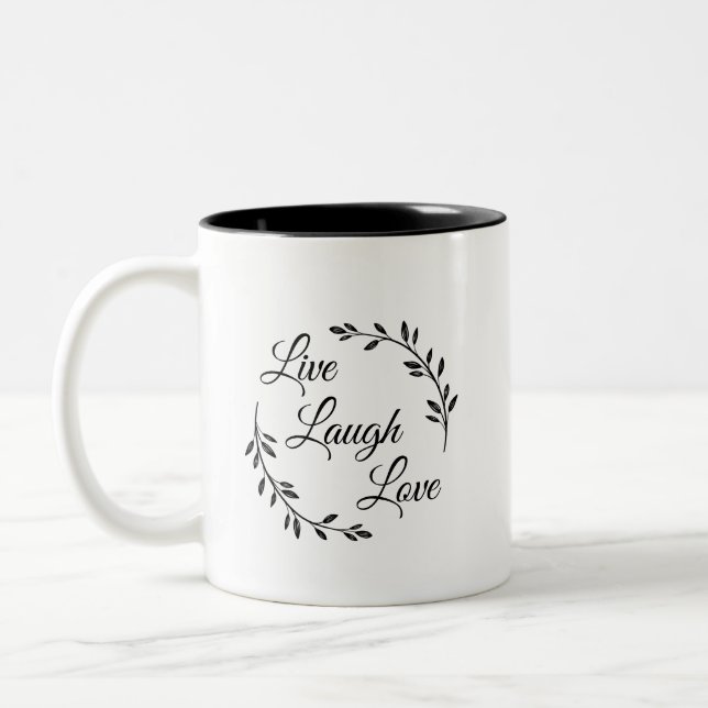 Tasse 2 Couleurs Vivent l'amour de rire (Gauche)