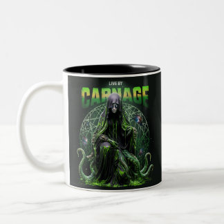 Tasse 2 Couleurs Vivez par la tuerie cosmique Eldritch Horreur goth