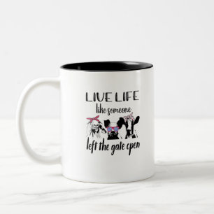 Tasse 2 Couleurs Vivre Comme Quelqu'Un A Quitté La Ferme Ouverte D