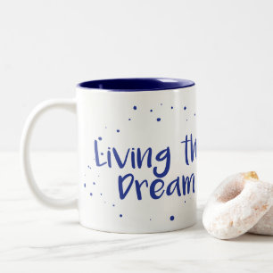 Tasse 2 Couleurs Vivre Le Rêve Café Mug, Navy