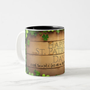 Tasse 2 Couleurs Vœux chanceux de la Saint-Patrick 🍀