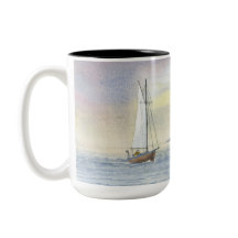 Voile Paysage Bateau Peinture Anniversaire Café Mu