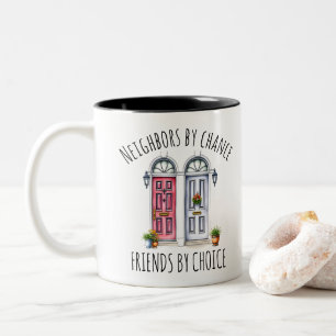 Tasse 2 Couleurs Voisins aquarelle par Chance Amis par choix