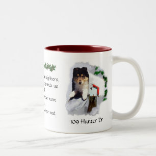 Tasse 2 Couleurs Voisins personnalisés Cadeau de Noël