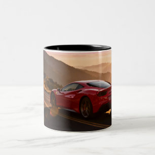 TASSE 2 COULEURS VOITURE DE COURSE DE VITESSE