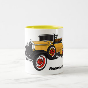 Tasse 2 Couleurs Voiture jaune classique 1931