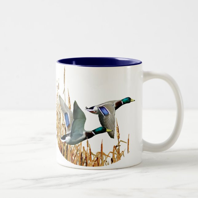 TASSE 2 COULEURS VOLER DE CANARDS DE MALLARD (Droit)
