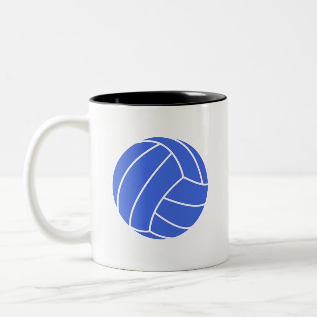 Tasse 2 Couleurs Volleyball de bleu royal et de blanc (Gauche)