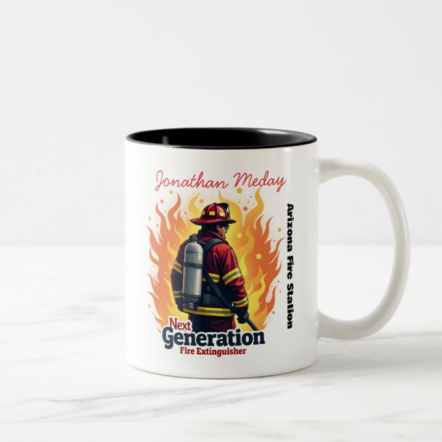 Tasse 2 Couleurs Volunteer Firefighter Funny Saying (Droit)