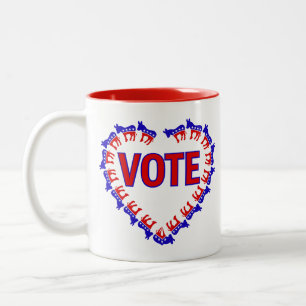 Tasse 2 Couleurs voter démocrate donkey