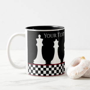 Tasse 2 Couleurs Votre jeu d'échec en texte/couleur Échecs King B