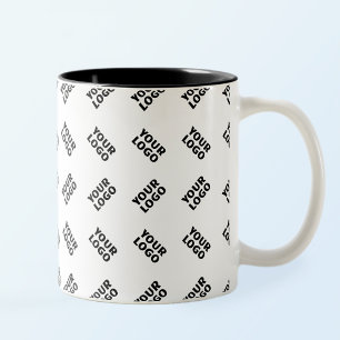 Tasse 2 Couleurs Votre logo   Motif répété de substitution simple