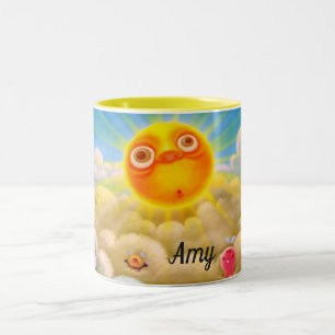 Tasse 2 Couleurs Votre nom mignon Bonjour Sunshine Coffee Cup