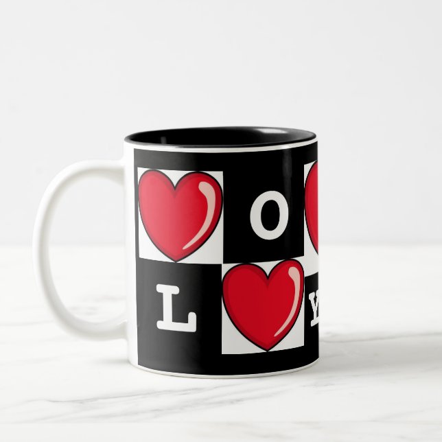 Tasse 2 Couleurs Vous aimez et vos coeurs (Gauche)