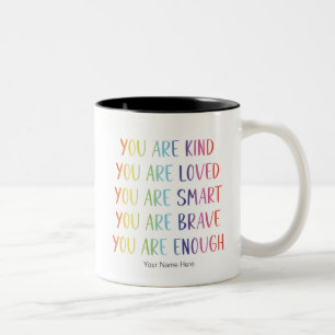 Tasse 2 Couleurs Vous êtes aimé Amusantes affirmations positives ar