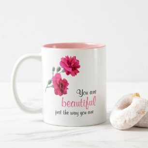 Tasse 2 Couleurs Vous Êtes Beau Comme Vous Êtes Une Fleur Rose