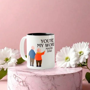 Tasse 2 Couleurs Vous êtes Mon Monde Mam & Papa - Amour de la Famil