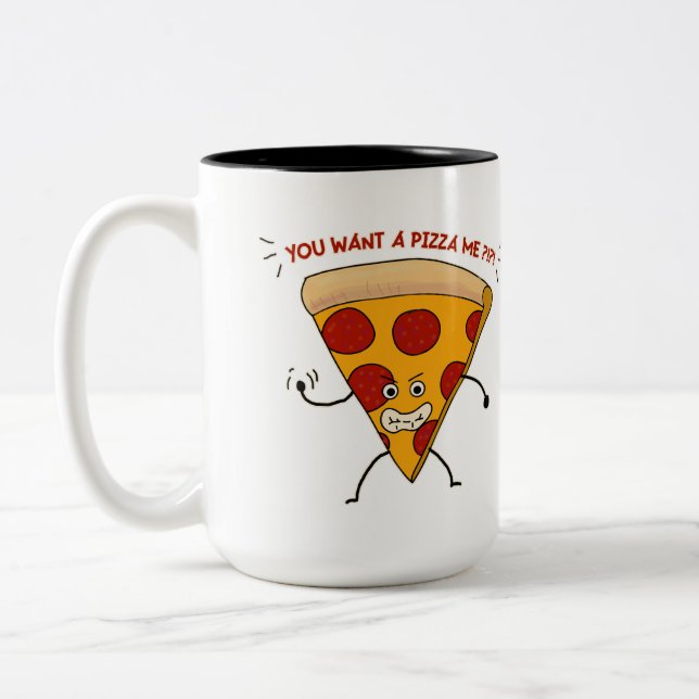 Tasse 2 Couleurs Vous voulez une pizza moi ? ! ? ! (Gauche)
