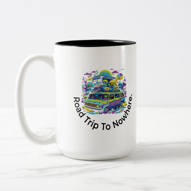 Tasse 2 Couleurs Voyage en route vers nulle part (Gauche)