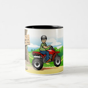 Tasse 2 Couleurs VTT - Dessin masculin par PrintedPerfection.com