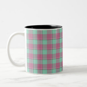Tasse 2 Couleurs Vue bleue et rose turc à carreaux