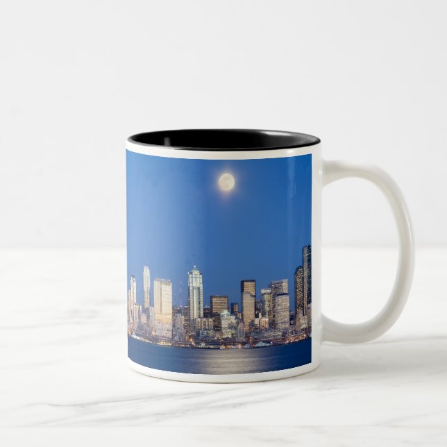 Tasse 2 Couleurs WA, Seattle, Seattle et Elliott Bay 3 (Droit)