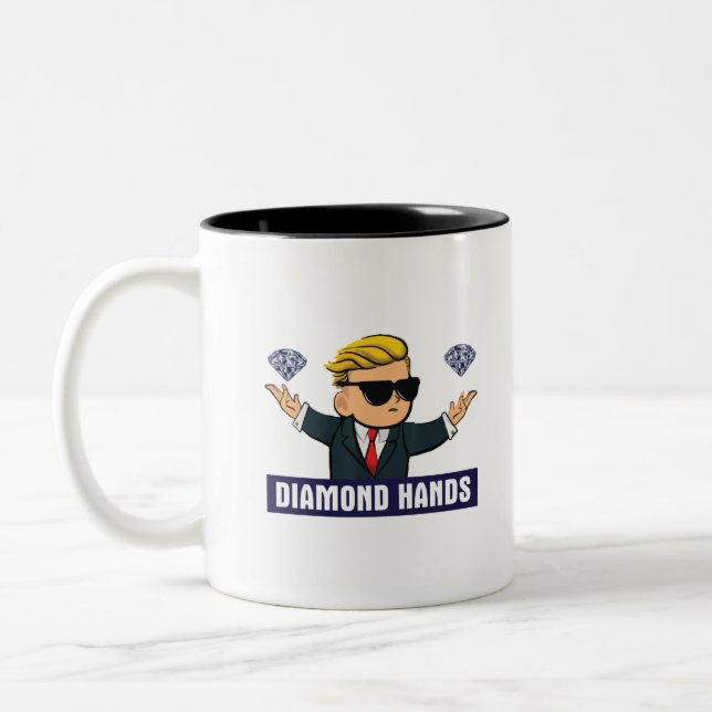 Tasse 2 Couleurs Wallstreetbets Hands Diamond Hands - WSB Stock Mar (Gauche)