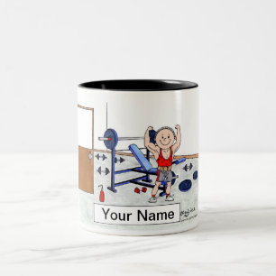 Tasse 2 Couleurs Weightlifter - Cartoon Homme