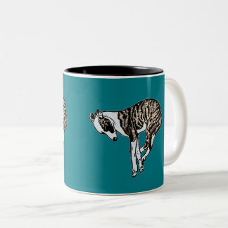 Tasse 2 Couleurs Whippet somnolent brindle de faon