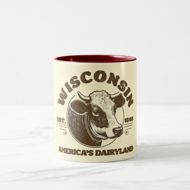 Tasse 2 Couleurs Wisconsin vintage (Centre)