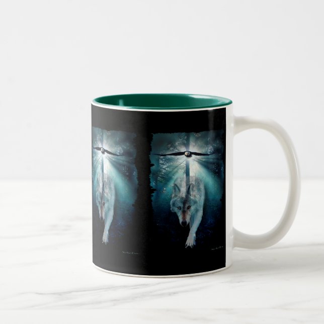 Tasse 2 Couleurs WOLF & EAGLE Wildlife Series (Droit)