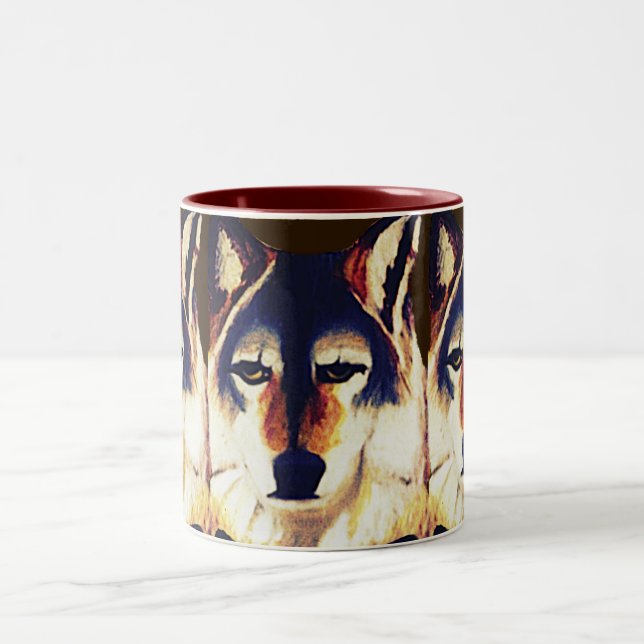 TASSE 2 COULEURS WOLF ROUGE (Centre)