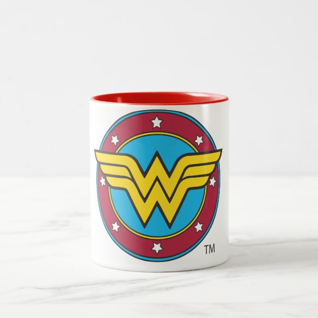 Tasse 2 Couleurs Wonder Woman | Logo Cercle & Etoiles (Centre)