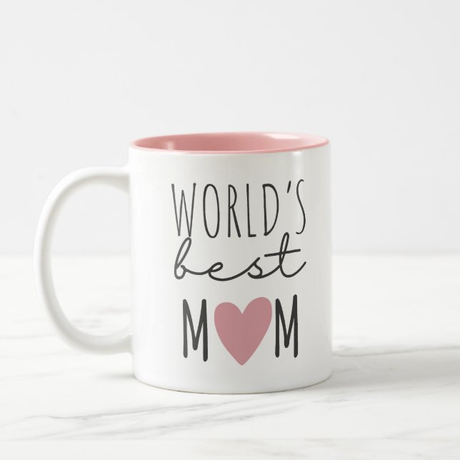 Tasse 2 Couleurs World's Best MOM Custom (Gauche)