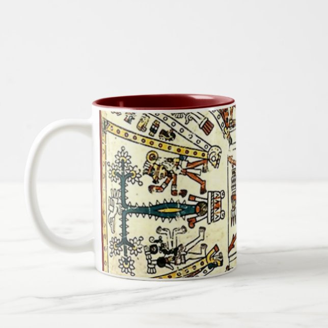 Tasse 2 Couleurs Xiuhtecuhtli Aztec Dieu de la mort (Gauche)
