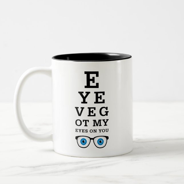 Tasse 2 Couleurs Yeux drôles d'opticien sur vous (Gauche)