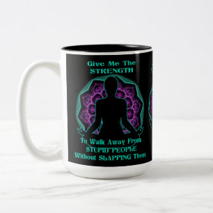Tasse 2 Couleurs Yoga personnalisé Humour Mandala noir