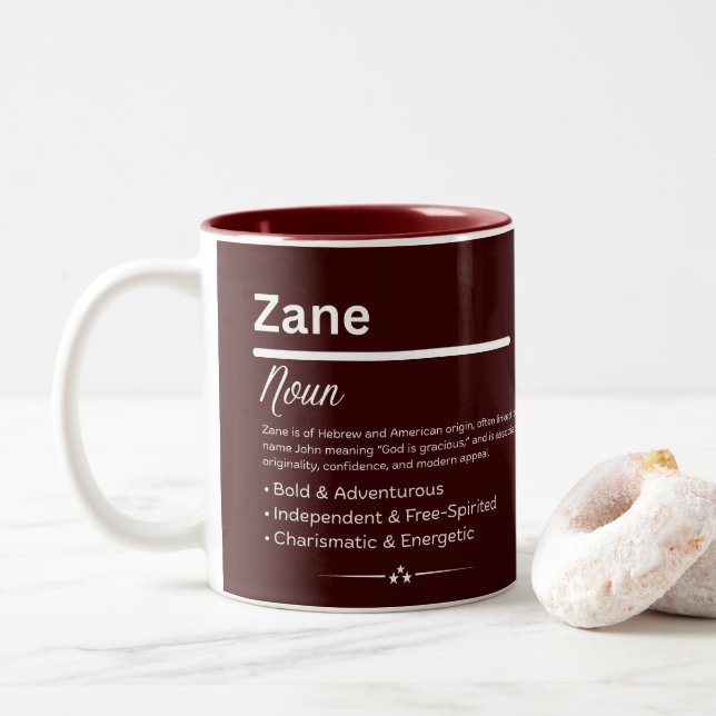 Tasse 2 Couleurs Zane Personalized Name (Avec donut)