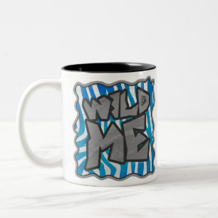 Tasse 2 Couleurs Zebra Silhouette bleu et blanc