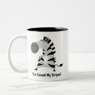 Tasse 2 Couleurs Zèbre mignon : J'ai gagné mes rayures !