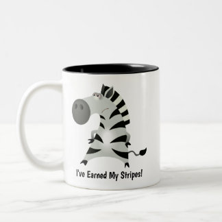 Tasse 2 Couleurs Zèbre mignon : J'ai gagné mes rayures !