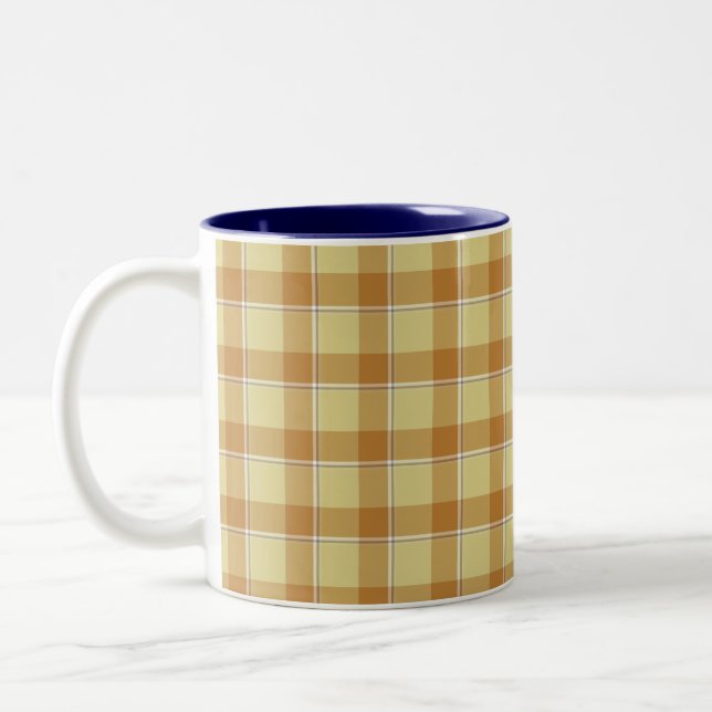 Tasse 2 Couleurs Zombie and Copper Plaid Tan Beige (Gauche)