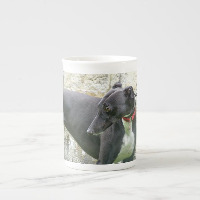 Tasse 2 de porcelaine tendre de lévrier (Devant)