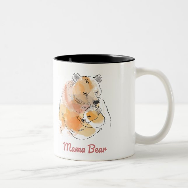 Tasse 2 Farben Mama Bear Mothers Day (Rechts)