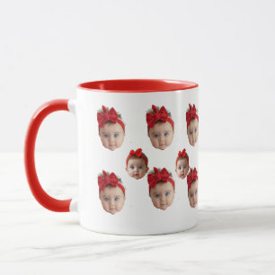 Tasse 2 Photos Visage de Famille de Bébé Drôle