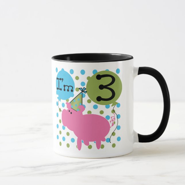 Tasse 3ème anniversaire de porc (Droite)