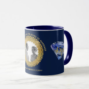Tasse 45e anniversaire du Mariage - AJOUTER PHOTO Sapphi