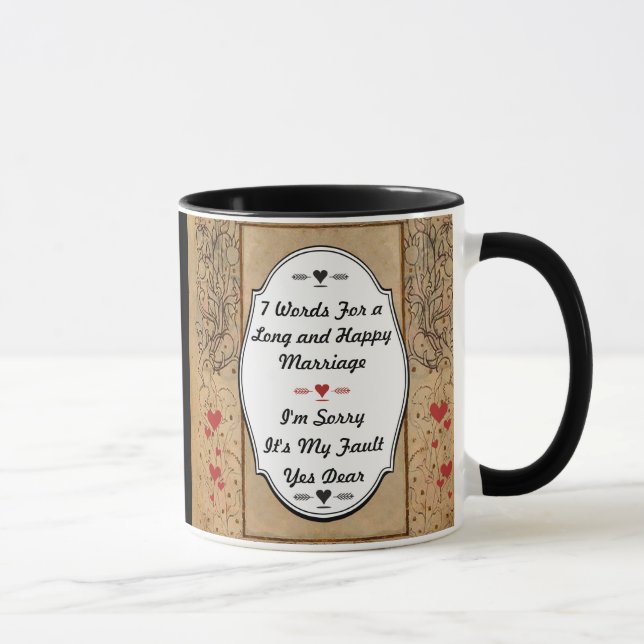 Tasse 7 Mots Pour Un Mariage Long Et Heureux (Droite)