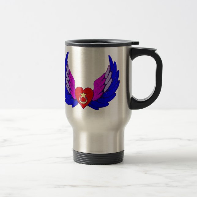 Tasse à ailes de voyage de coeur (Droit)